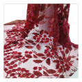Tissu de fleurs 3D multicolores Red Red Mlut-Colore Flowers 3D Tissu Laser Coup Fesins irréguliers Tissins